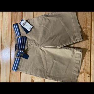 Kids polo khaki shorts with belt